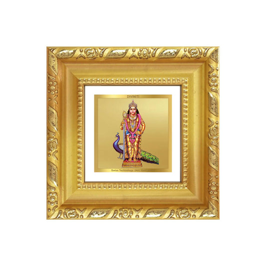 Murugan | Sacred Jain Prayer Wall and Tabletop Photo Frame in 24K Gold Plated Foil.