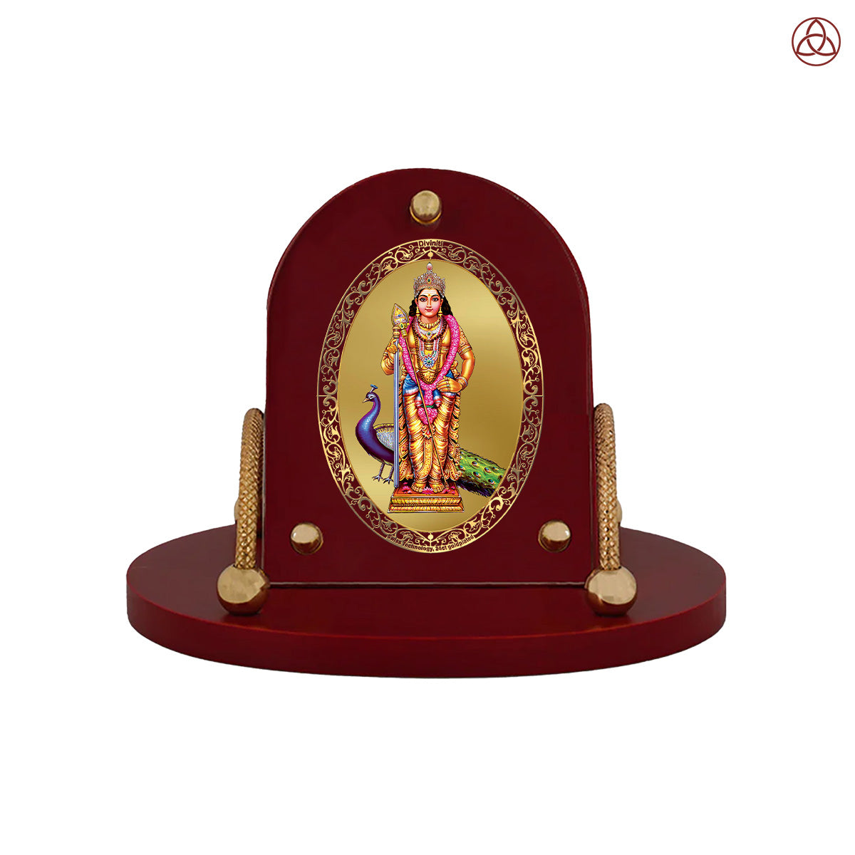 Murugan | Divine Lord Murugan Car Dashboard & Tabletop Photo Frame in 24K Gold Plated Foil