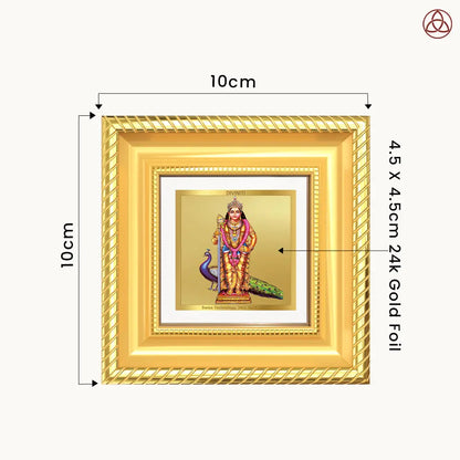 Lord Murugan | Divine Warrior God Tabletop Frame in 24K Gold Plated Foil