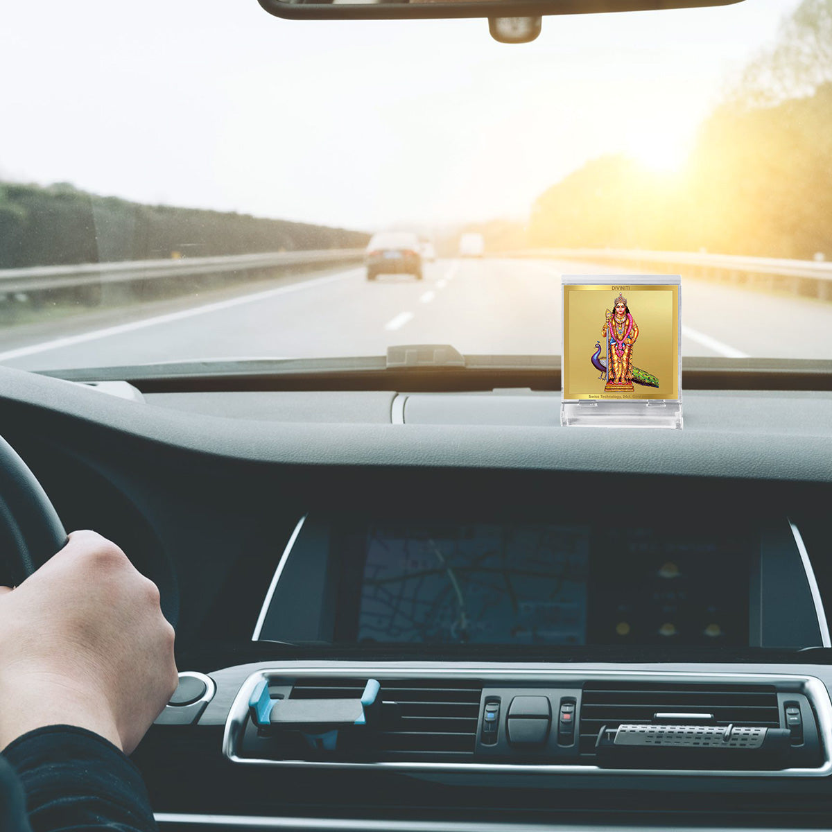 Murugan | Divine Lord Murugan Car Dashboard & Tabletop Photo Frame in 24K Gold Plated Foil