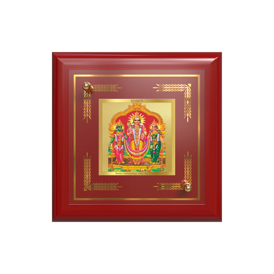 Lord Murugan with Valli | Divine Union Tabletop Frame in 24K Gold Plated Foil