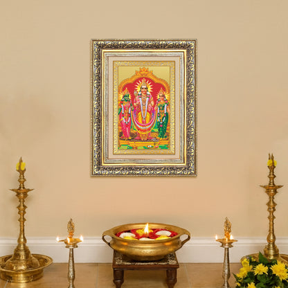 Lord Murugan with Valli | Divine Union Wall Photo Frame in 24K Gold Plated Foil