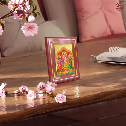 Lord Murugan with Valli | Divine Union Wall & Tabletop Photo Frame in 24K Gold Plated Foil