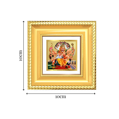 Diviniti Lord Narasimha Tabletop Frame in 24K Gold Plated Foil | Protection, Power & Divine Justice | DG015S1A (10x10 CM)