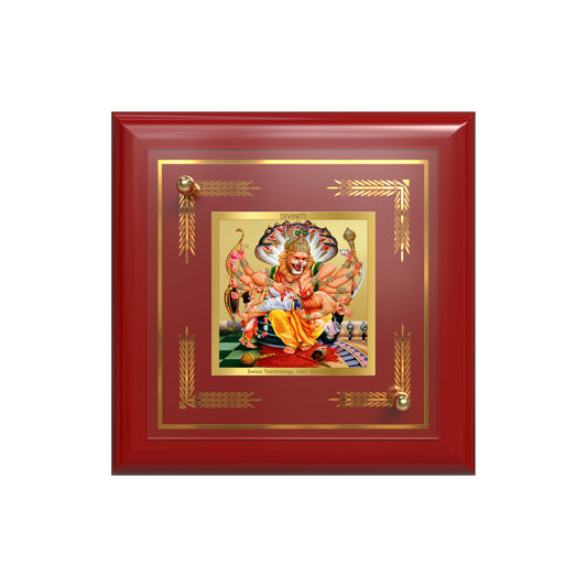 Lord Narasimha | The Fierce Protector Tabletop Frame in 24K Gold Plated Foil