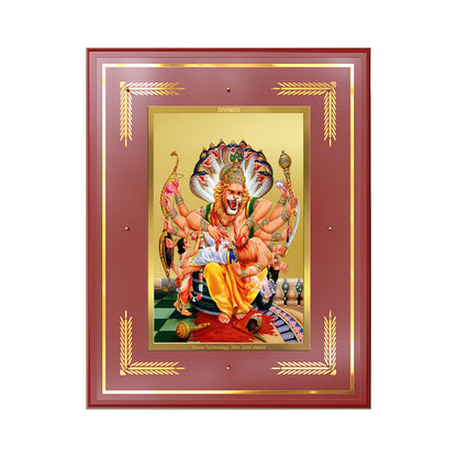 Lord Narasimha | The Fierce Protector Wall Photo Frame in 24K Gold Plated Foil