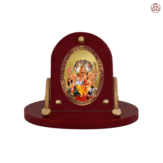 Narasimha | Divine Lord Narasimha Car Dashboard & Tabletop Photo Frame in 24K Gold Plated Foil