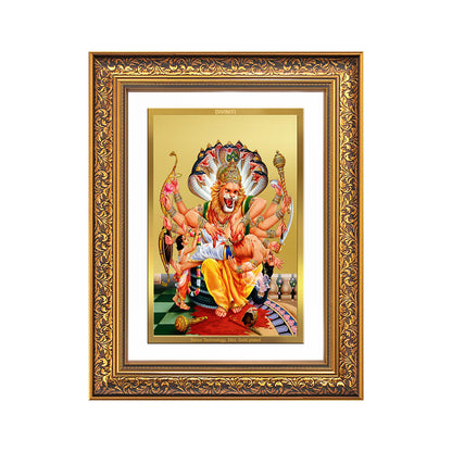 Lord Narasimha | The Fierce Protector Wall Photo Frame in 24K Gold Plated Foil