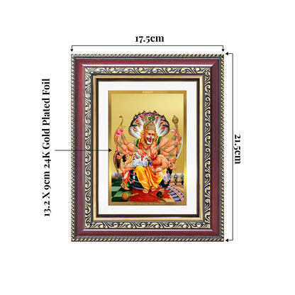 Lord Narasimha | The Fierce Protector Wall and Tabletop Photo Frame in 24K Gold Plated Foil