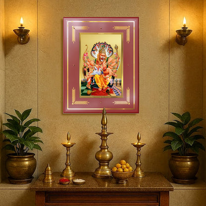 Lord Narasimha | The Fierce Protector Wall Photo Frame in 24K Gold Plated Foil