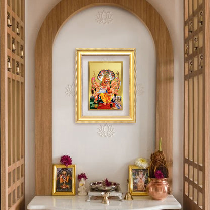 Lord Narasimha | The Fierce Protector Wall & Tabletop Frame in 24K Gold Plated Foil