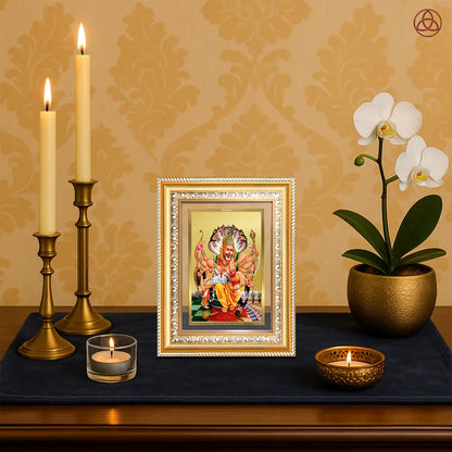 Lord Narasimha | The Fierce Protector Wall & Tabletop Photo Frame in 24K Gold Plated Foil