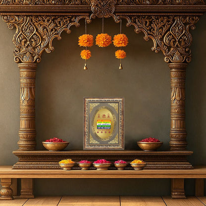 Namokar Mantra | Jain Sacred Wall & Tabletop Royal Photo Frame in 24K Gold Plated Foil