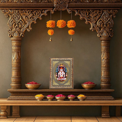 Lord Adinath (Rishabhdev) | Jain Tirthankara Wall & Tabletop Royal Photo Frame in 24K Gold Plated Foil