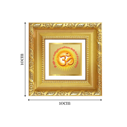 Diviniti Om with Gayatri Mantra Tabletop Photo Frame in 24K Gold Plated Foil | Spiritual Energy, Wisdom & Divine Blessings | DG103S1A (10x10 CM)