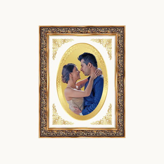 Portrait on Gold Immortalise Your Opulent Charm Oval Photo Frame in 24K Gold Plated Foil