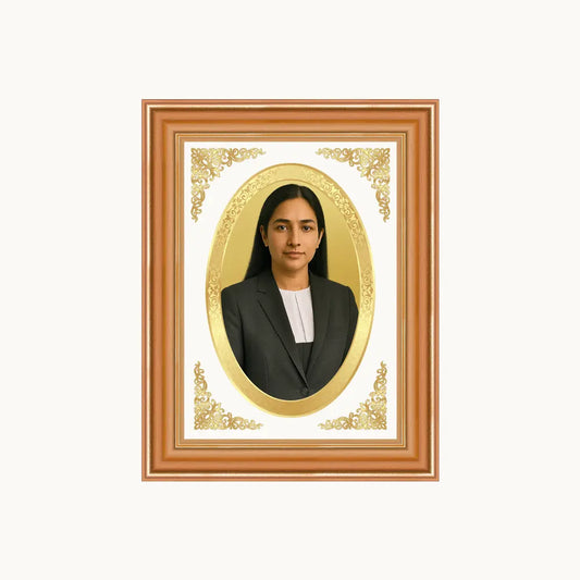 Portrait on Gold Immortalise Your Luxe Mini Oval Photo Frame in 24K Gold Plated Foil