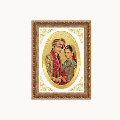 Portrait on Gold Immortalise Your Legacy Oval Photo Frame in 24K Gold Plated Foil
