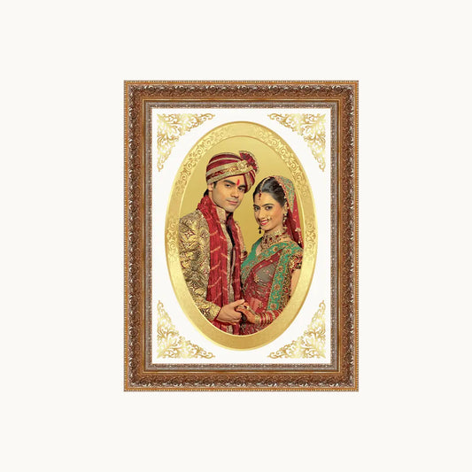 Portrait on Gold Immortalise Your Legacy Oval Photo Frame in 24K Gold Plated Foil