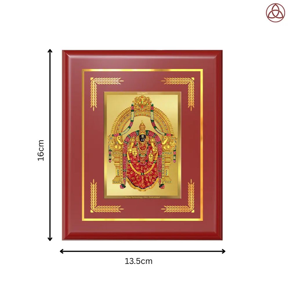 Goddess Padmavati | Consort of Lord Tirupati Balaji Wall & Tabletop Photo Frame in 24K Gold Plated Foil