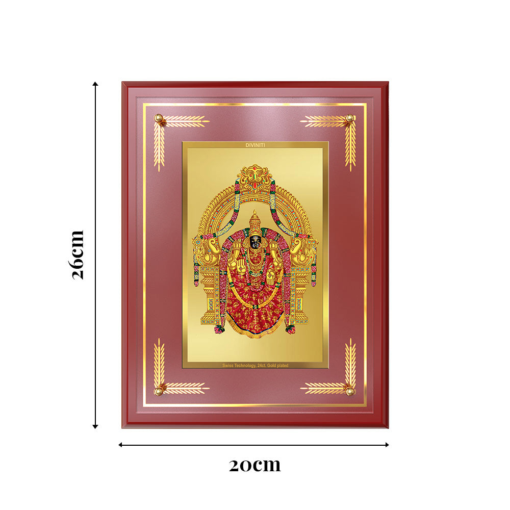 Goddess Padmavati | Consort of Lord Tirupati Balaji Wall & Tabletop Photo Frame in 24K Gold Plated Foil