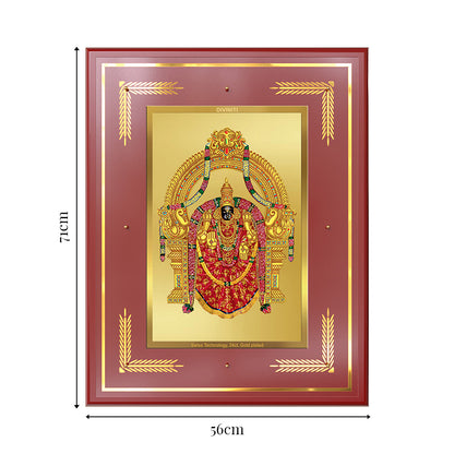 Goddess Padmavati | Consort of Lord Tirupati Balaji Wall Mount Photo Frame in 24K Gold Plated Foil