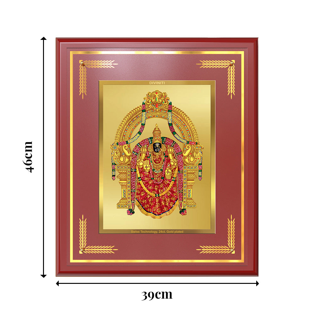 Goddess Padmavati | Consort of Lord Tirupati Balaji Wall Mount Photo Frame in 24K Gold Plated Foil