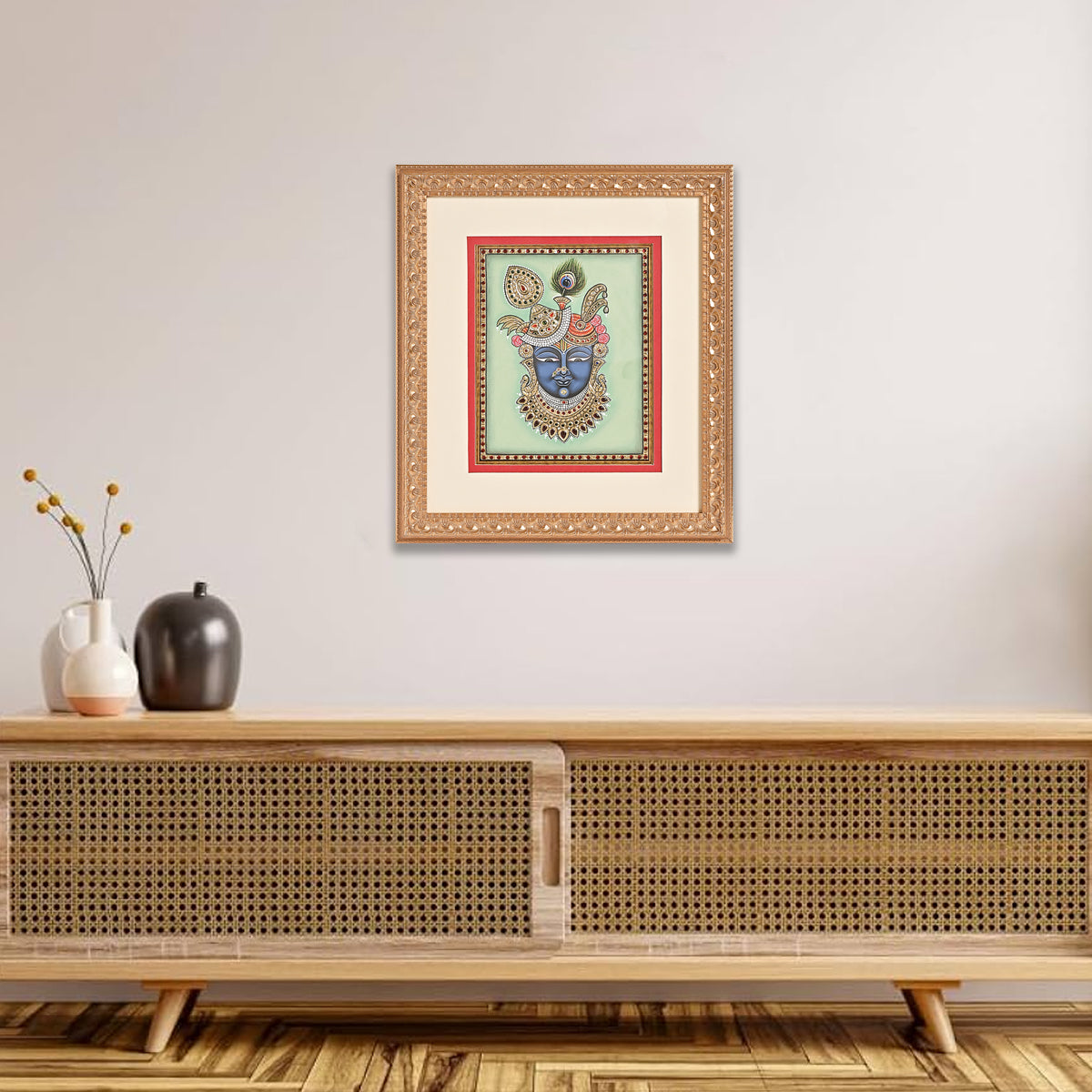 Tanjore Handmade Shreenathji Wall Painting (38x5x43cm)