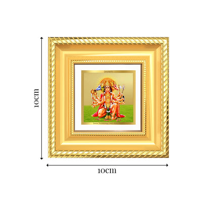 Diviniti Panchmukhi Hanuman (Five-Faced Hanuman) Tabletop Photo Frame in 24K Gold Plated Foil | Protection, Power & Divine Blessings | DG015S1A (10x10 CM)