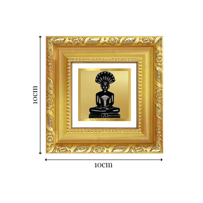 Diviniti Lord Parshvanatha (23rd Jain Tirthankara) Tabletop Photo Frame in 24K Gold Plated Foil | Peace, Protection & Spiritual Enlightenment | DG103S1A (10x10 CM)