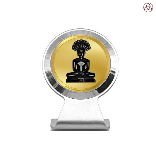 Parshvanatha | Divine Lord Parshvanatha Car Dashboard & Tabletop Photo Frame in 24K Gold Plated Foil