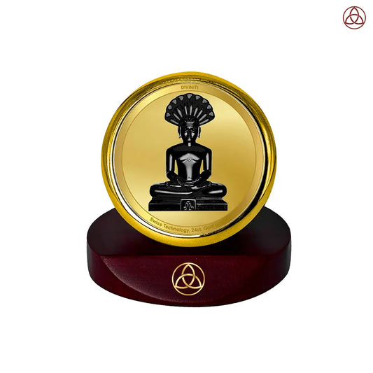 Lord Parshvanatha | 23rd Jain Tirthankara Car Dashboard Frame in 24K Gold Plated Foil