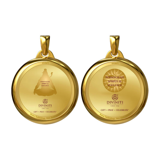 Diviniti 24K Gold Plated Customized 18MM Double Sided Pendant For Men, Women & Kids