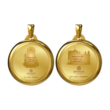 Diviniti 24K Gold Plated Customized 28MM Double Sided Pendant For Men, Women & Kids