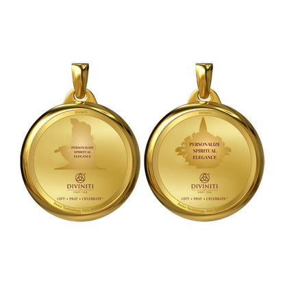 Diviniti 24K Gold Plated Customized 22MM Double Sided Pendant For Men, Women & Kids