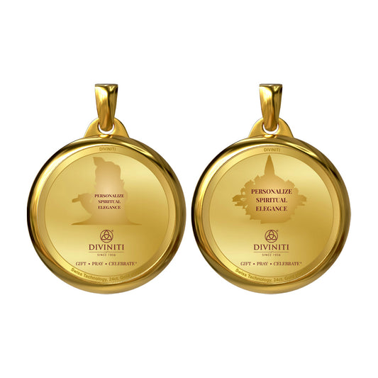 Diviniti 24K Gold Plated Customized 22MM Double Sided Pendant For Men, Women & Kids