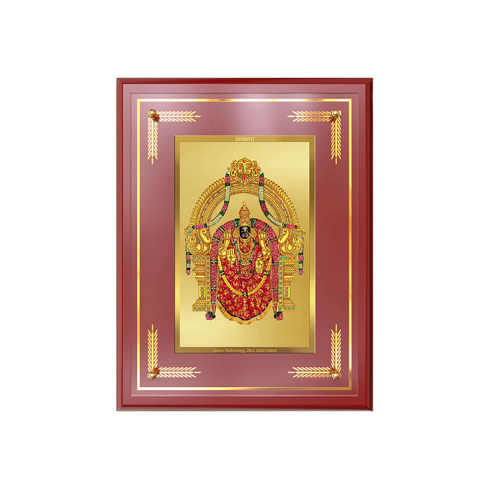 Goddess Padmavati | Consort of Lord Tirupati Balaji Wall and Tabletop Photo Frame in 24K Gold Plated Foil