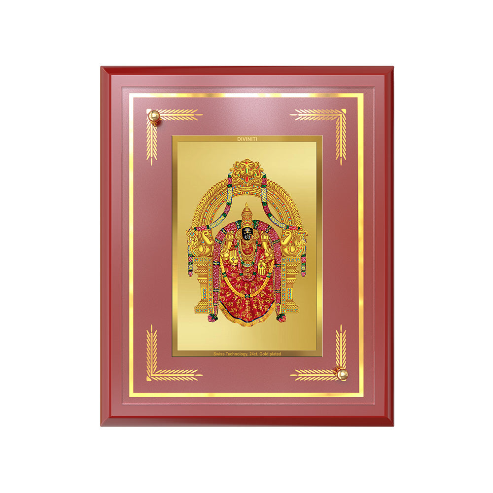 Goddess Padmavati | Consort of Lord Tirupati Balaji Wall and Tabletop Photo Frame in 24K Gold Plated Foil