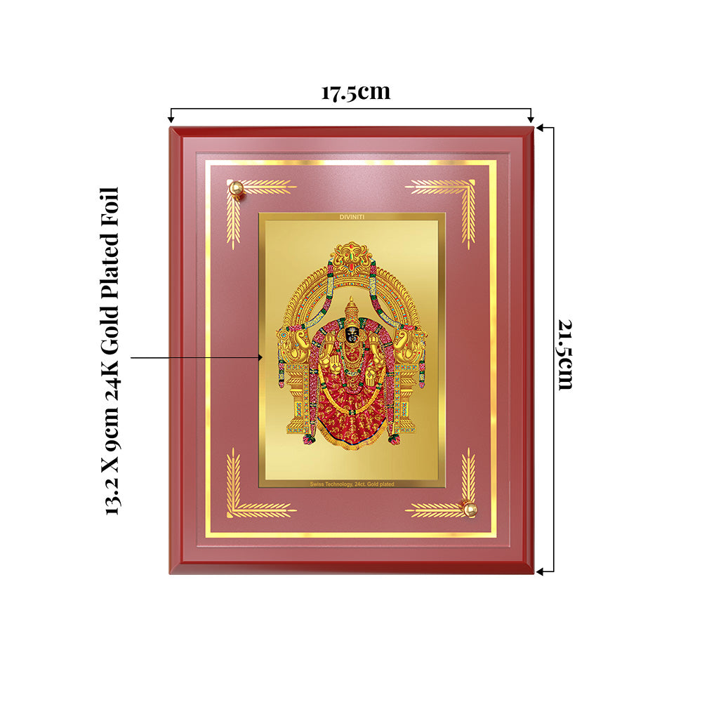 Goddess Padmavati | Consort of Lord Tirupati Balaji Wall and Tabletop Photo Frame in 24K Gold Plated Foil