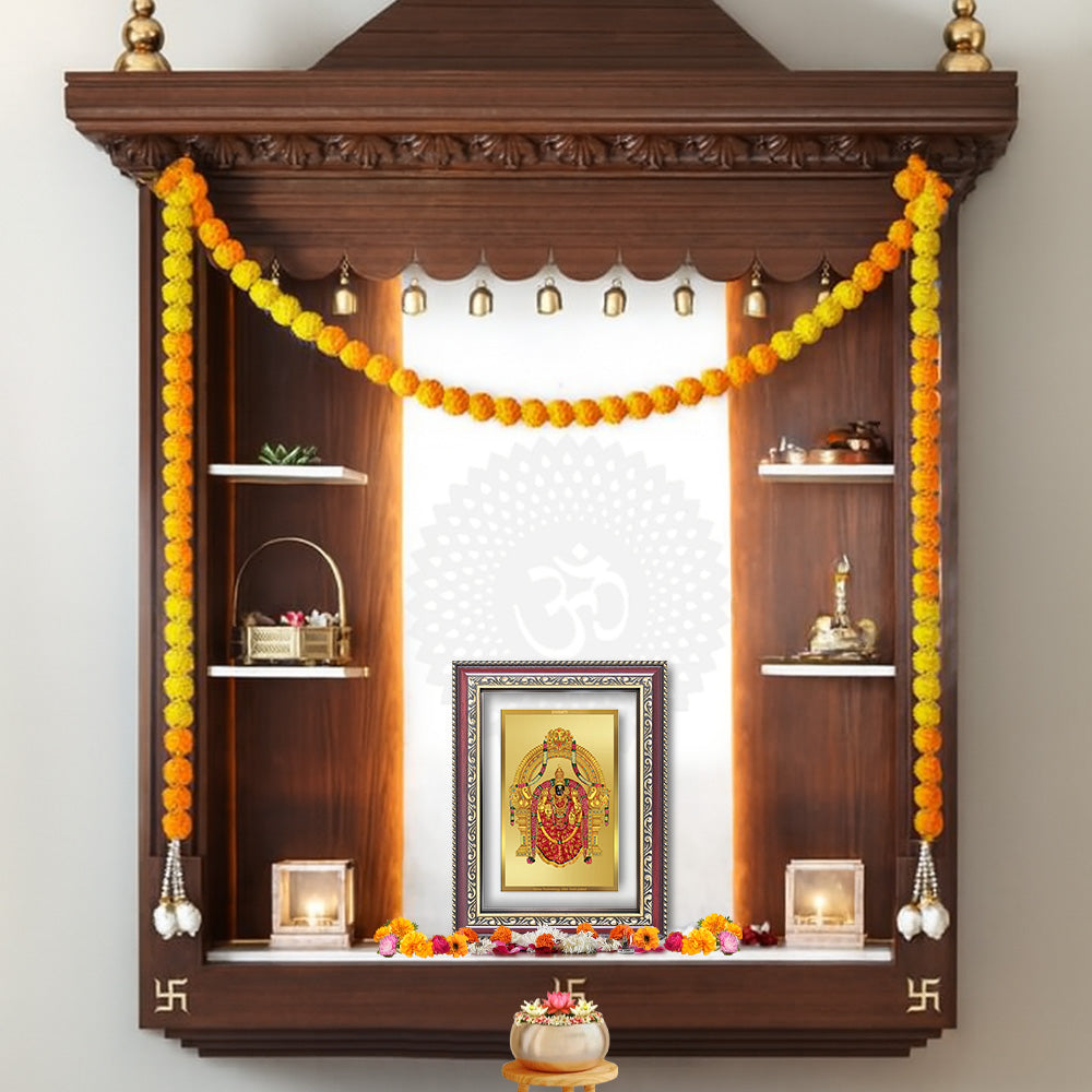 Goddess Padmavati | Consort of Lord Tirupati Balaji Wall and Tabletop Photo Frame in 24K Gold Plated Foil