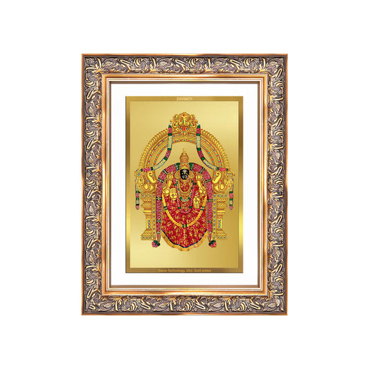 Goddess Padmavati | Consort of Lord Tirupati Balaji Wall Mount Photo Frame in 24K Gold Plated Foil
