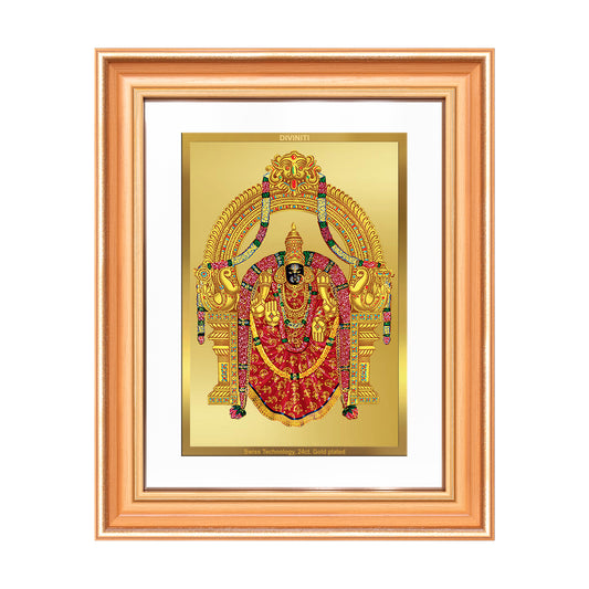 Goddess Padmavati | Consort of Lord Tirupati Balaji Wall Mount Photo Frame in 24K Gold Plated Foil
