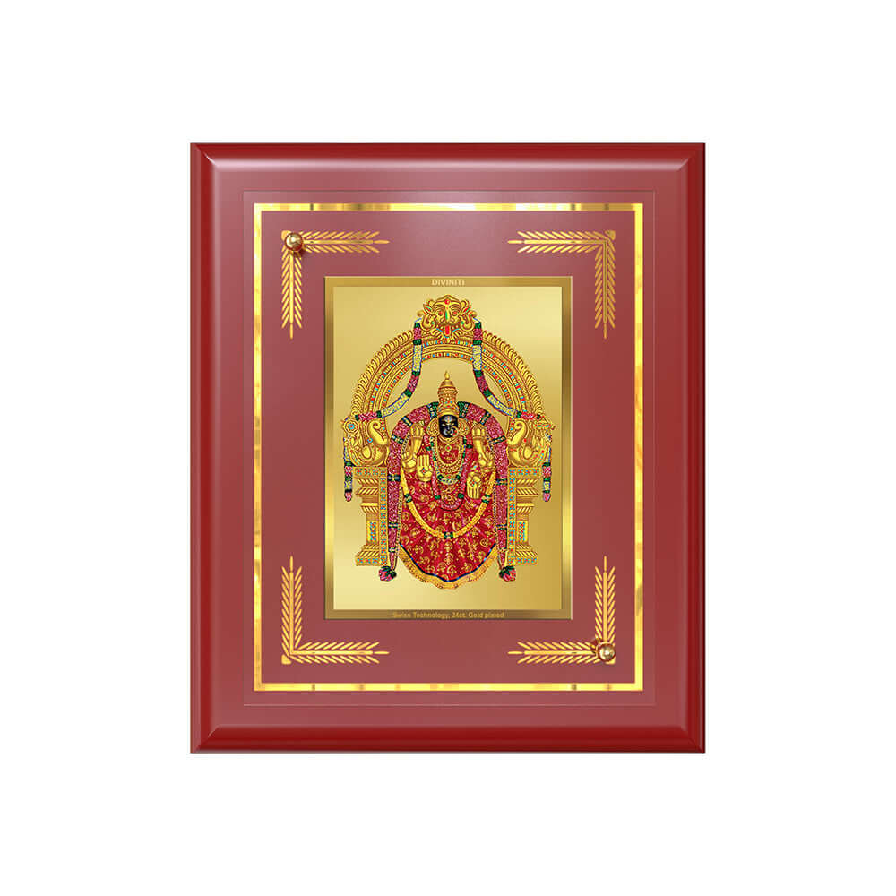 Goddess Padmavati Devi Wall & Tabletop Frame for Home & Temple in 24K Gold Plated Foil
