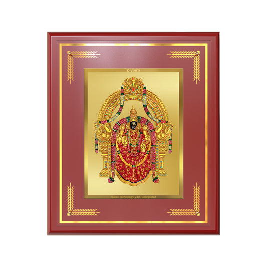 Goddess Padmavati | Consort of Lord Tirupati Balaji Wall Mount Photo Frame in 24K Gold Plated Foil