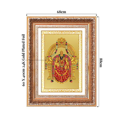 Goddess Padmavati | Consort of Lord Tirupati Balaji Wall Mount Photo Frame in 24K Gold Plated Foil