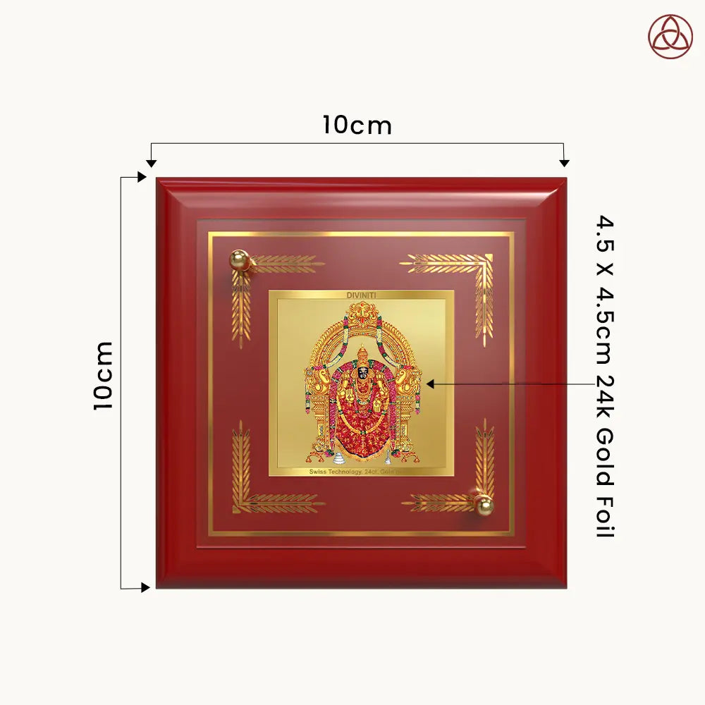 Goddess Padmavati | Consort of Lord Tirupati Balaji Tabletop Frame in 24K Gold Plated Foil