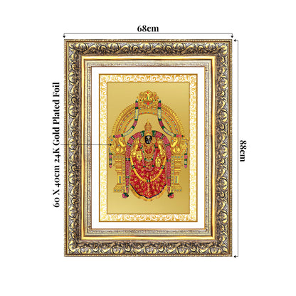 Goddess Padmavati | Consort of Lord Tirupati Balaji Wall Mount Photo Frame in 24K Gold Plated Foil