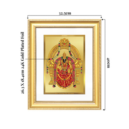 Goddess Padmavati | Consort of Lord Tirupati Balaji Wall Mount Photo Frame in 24K Gold Plated Foil