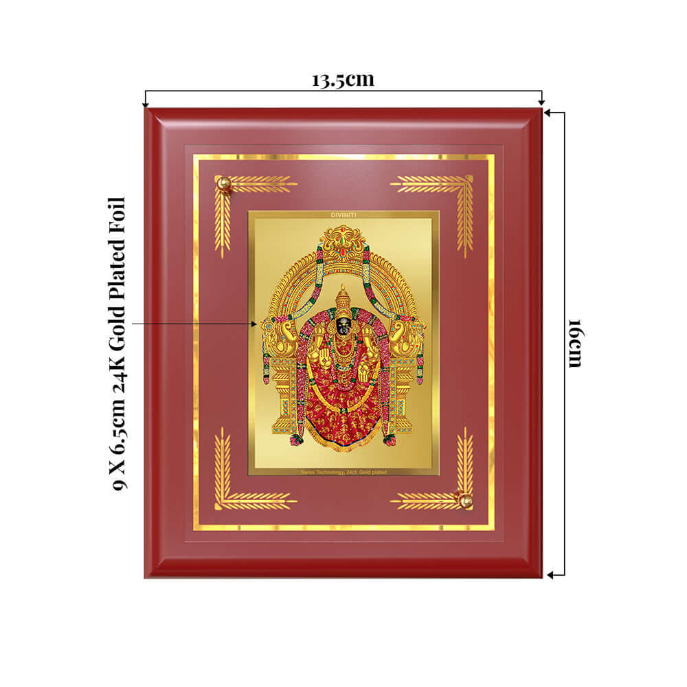 Goddess Padmavati Devi Wall & Tabletop Frame for Home & Temple in 24K Gold Plated Foil