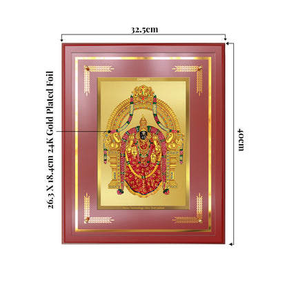 Goddess Padmavati | Consort of Lord Tirupati Balaji Wall Mount Photo Frame in 24K Gold Plated Foil